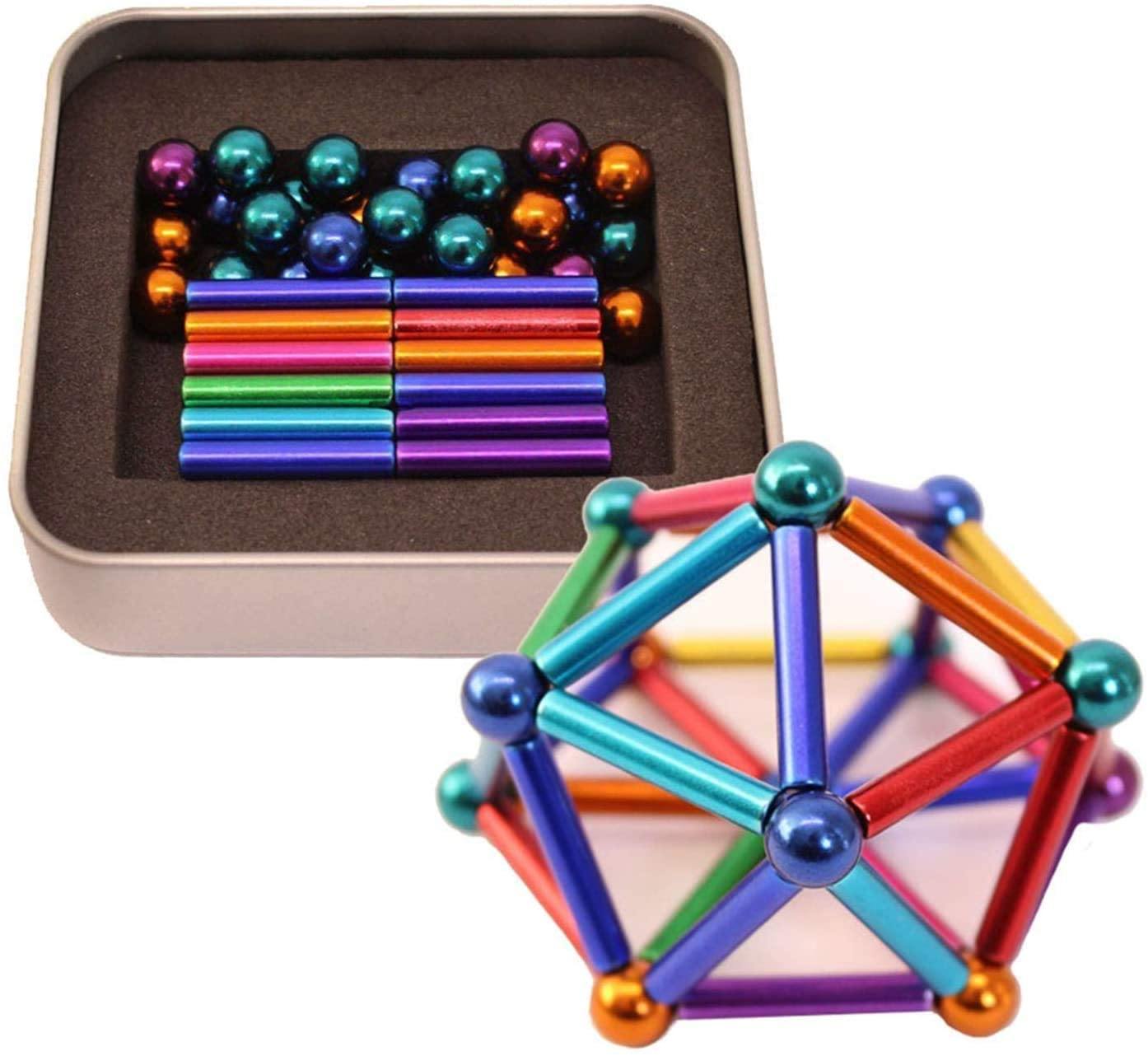 Juegos Magnéticos Set Barritas Magnéticas y Bolas de Acero - barras magnéticas, barras magnéticas plateadas, barritas imantadas, barritas magnéticas, Bloques de Construcción, bolas de acero, bolitas de acero, imanes, imanes de neodimio, juegos magnéticos, Niños, palitos magnéticos, palos magnéticos, varillas magnéticas, varitas magnéticas 