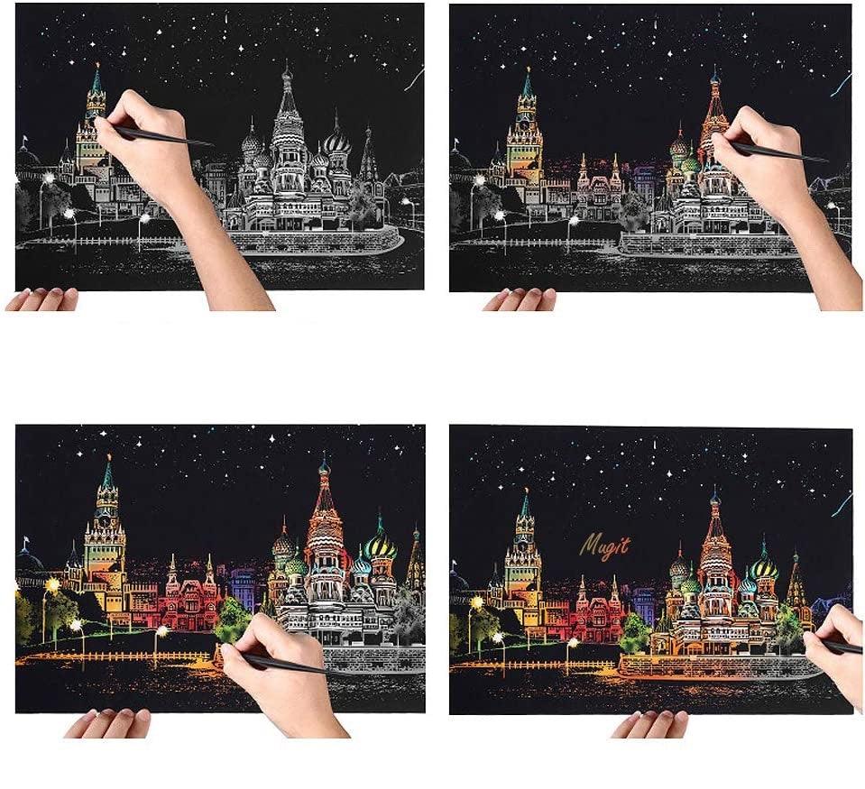 Manualidades Pintura Scratch Parque Diversiones - arte raspar, ciudades, diversiones, parque, rascar, raspar, scratch, scratch art 