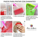 Pinturas con Diamantes Ciervo en Flor (50x70) - Pintura Diamante Cuadrado XL - Animales, bordado diamantes, CIERVO, diamond painting, Flores, mostacilla cuadrada, pintura diamantes, reno, xl 