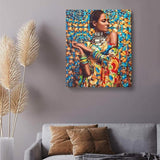 Pinturas con Números Belleza Africana - Pintura por Numero (40x50) - africana, joyas, Moderno, morena, mujeres, negra, Pintura con Número, pintura por números 