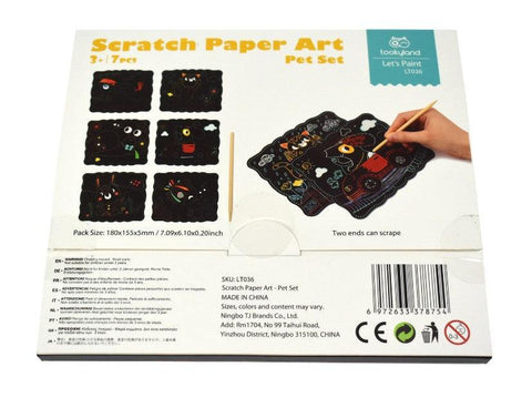 Manualidades Set Scratch Art Mascotas - 7 Piezas - animales, arte, Manualidades, mascotas, Niños, scratch, scratch art 