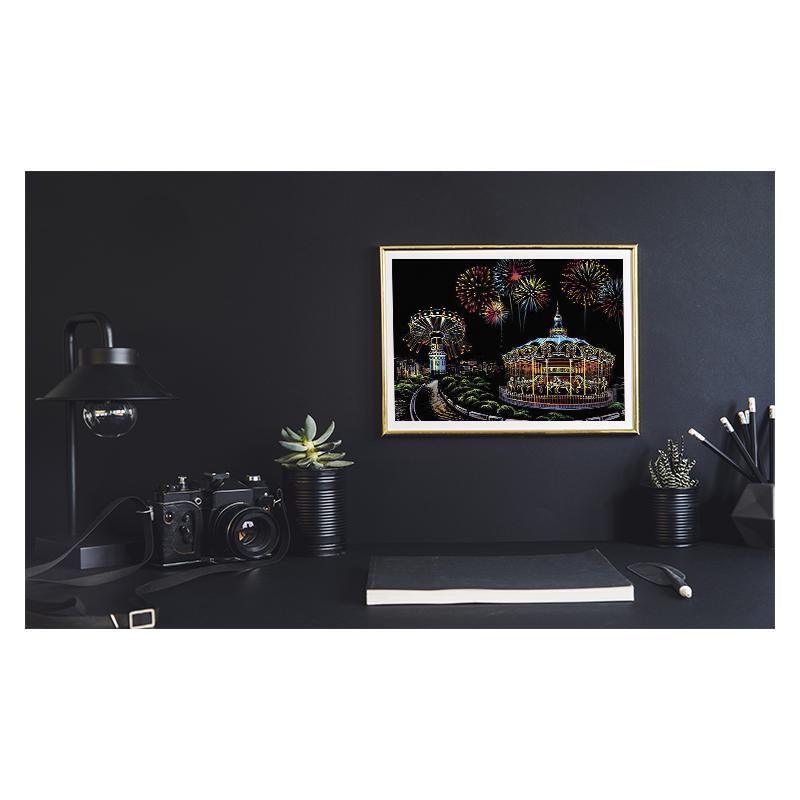 Manualidades Pintura Scratch Parque Diversiones - arte raspar, ciudades, diversiones, parque, rascar, raspar, scratch, scratch art 