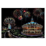 Manualidades Pintura Scratch Parque Diversiones - arte raspar, ciudades, diversiones, parque, rascar, raspar, scratch, scratch art 