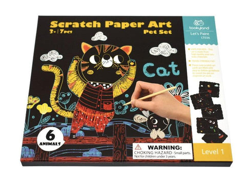 Manualidades Set Scratch Art Mascotas - 7 Piezas - animales, arte, Manualidades, mascotas, Niños, scratch, scratch art 