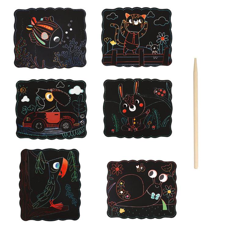 Manualidades Set Scratch Art Mascotas - 7 Piezas - animales, arte, Manualidades, mascotas, Niños, scratch, scratch art 