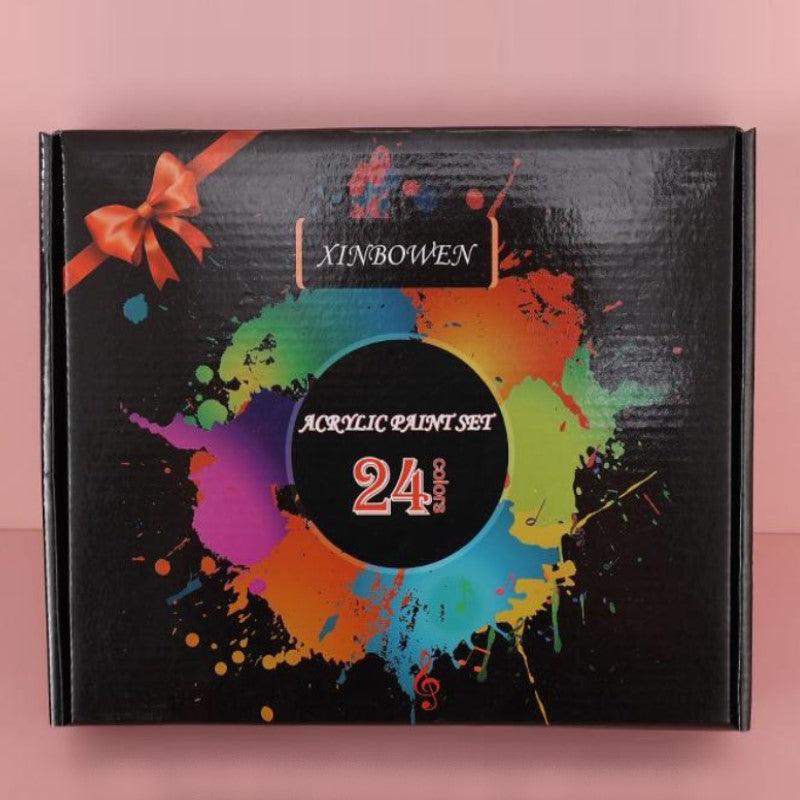 Manualidades Set de Pintura Acrílica 33 piezas (Incluye 24 colores) - Kit de Arte - acrilico, bastidor, caballete, crear, kit, Kit de Arte, lienzo, manualidades, Moderno, Pintura Acrílica, set de Pintura 