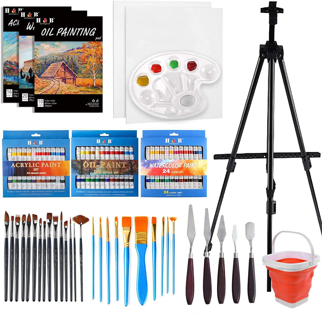 Manualidades Set de Pintura 108 Piezas - Kit de Arte - acrilico, arte, bastidor, caballete, crear, kit, Kit de Arte, lienzo, manualidades, Moderno, Pintura Acrílica, set de Pintura 
