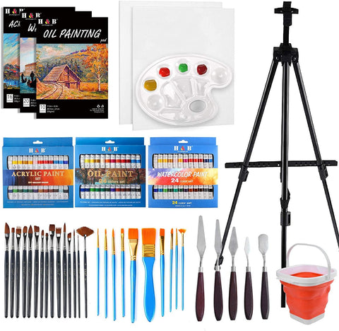 Manualidades Set de Pintura 108 Piezas - Kit de Arte - acrilico, arte, bastidor, caballete, crear, kit, Kit de Arte, lienzo, manualidades, Moderno, Pintura Acrílica, set de Pintura 