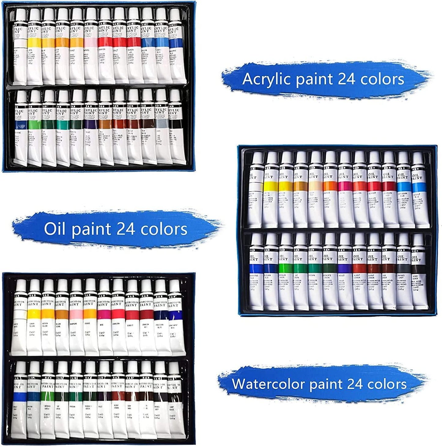 Manualidades Set de Pintura 108 Piezas - Kit de Arte - acrilico, arte, bastidor, caballete, crear, kit, Kit de Arte, lienzo, manualidades, Moderno, Pintura Acrílica, set de Pintura 