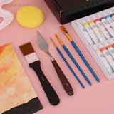 Manualidades Set de Pintura Acrílica 33 piezas (Incluye 24 colores) - Kit de Arte - acrilico, bastidor, caballete, crear, kit, Kit de Arte, lienzo, manualidades, Moderno, Pintura Acrílica, set de Pintura 