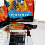 Manualidades Set de Pintura Acrílica 49 piezas (Incluye 24 colores) - Kit de Arte - acrilico, arte, bastidor, Kit de Arte, lienzo, manualidades, Pintura Acrílica, Set de Pintura 