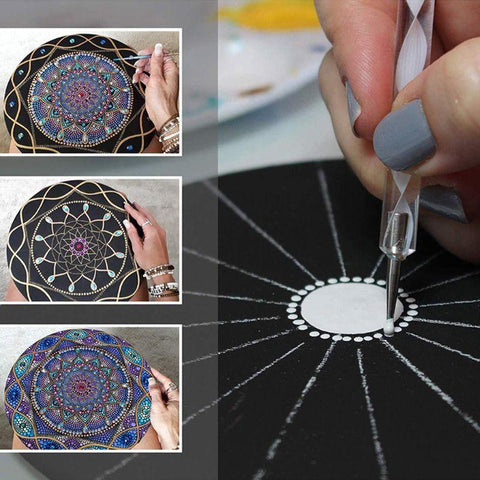 Manualidades Set 8 Tarjetas Para Puntillismo en Mandalas - accesorios puntillismo, kit puntillismo, Mandalas, Manualidades, Pintura, Puntillismo, Puntos, set puntillismo 