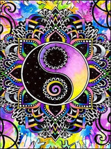 Pinturas con Diamantes Ying Yang (40x30) - Pintura Diamante Redonda - bordado diamante, diamante  cuadrado, diamond painting, mosaico diamante, mostacilla cuadrada, pintura diamante, ying yang 